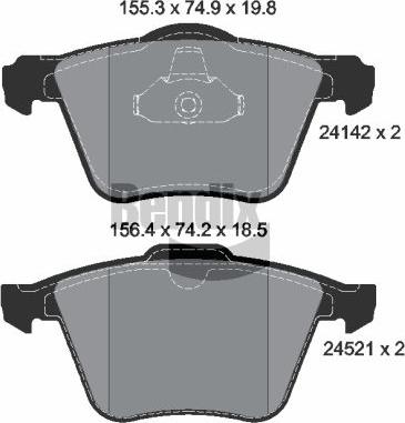 BENDIX Braking BPD1348 - Гальмівні колодки, дискові гальма autozip.com.ua