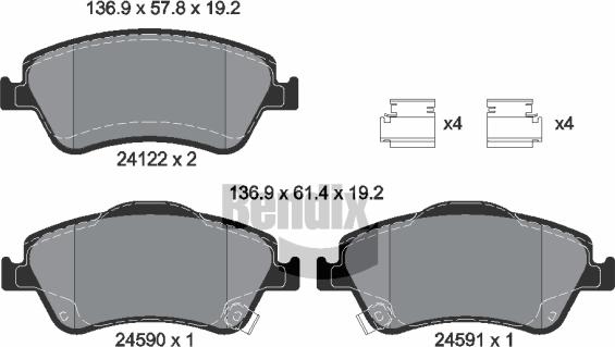BENDIX Braking BPD1343 - Гальмівні колодки, дискові гальма autozip.com.ua