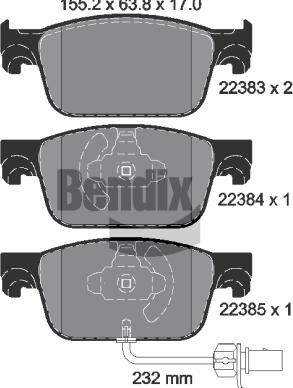 BENDIX Braking BPD1359 - Гальмівні колодки, дискові гальма autozip.com.ua