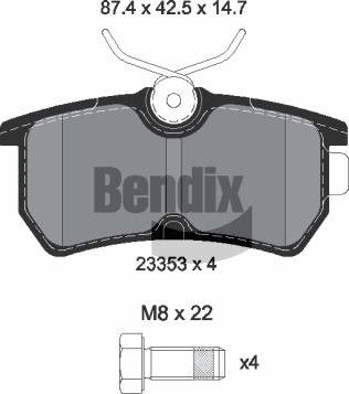 BENDIX Braking BPD1364 - Гальмівні колодки, дискові гальма autozip.com.ua