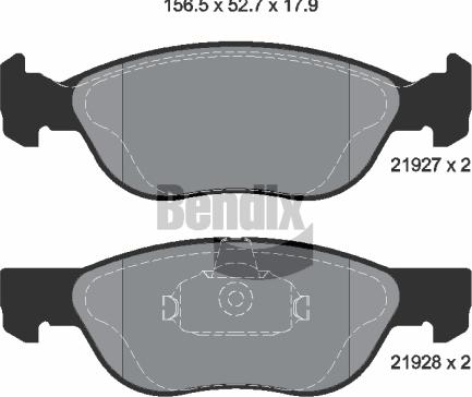 BENDIX Braking BPD1362 - Гальмівні колодки, дискові гальма autozip.com.ua
