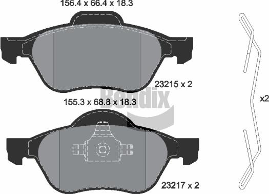 BENDIX Braking BPD1304 - Гальмівні колодки, дискові гальма autozip.com.ua