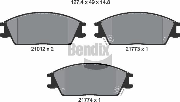 BENDIX Braking BPD1303 - Гальмівні колодки, дискові гальма autozip.com.ua