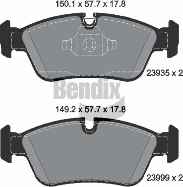 BENDIX Braking BPD1307 - Гальмівні колодки, дискові гальма autozip.com.ua