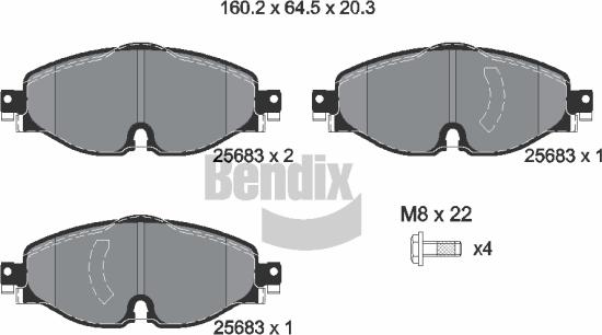 BENDIX Braking BPD1388 - Гальмівні колодки, дискові гальма autozip.com.ua