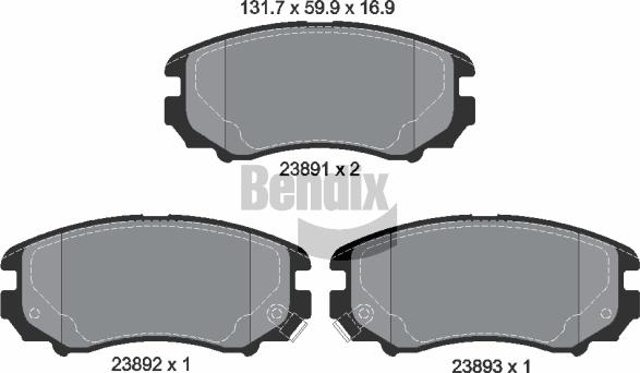 BENDIX Braking BPD1324 - Гальмівні колодки, дискові гальма autozip.com.ua