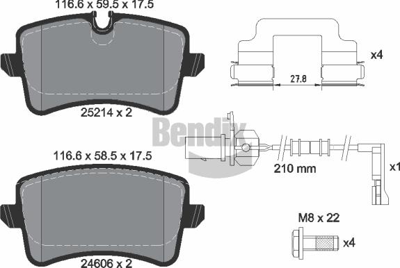 BENDIX Braking BPD1320 - Гальмівні колодки, дискові гальма autozip.com.ua