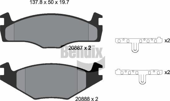 BENDIX Braking BPD1323 - Гальмівні колодки, дискові гальма autozip.com.ua