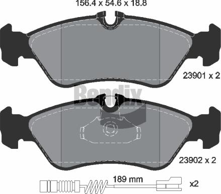 BENDIX Braking BPD1322 - Гальмівні колодки, дискові гальма autozip.com.ua