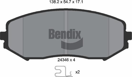 BENDIX Braking BPD1379 - Гальмівні колодки, дискові гальма autozip.com.ua