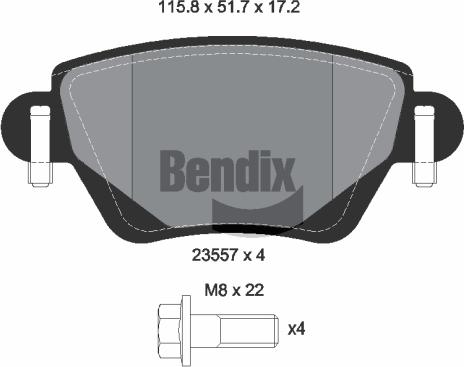 BENDIX Braking BPD1371 - Гальмівні колодки, дискові гальма autozip.com.ua