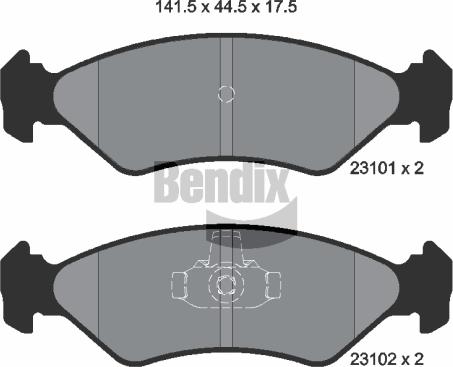 BENDIX Braking BPD1296 - Гальмівні колодки, дискові гальма autozip.com.ua