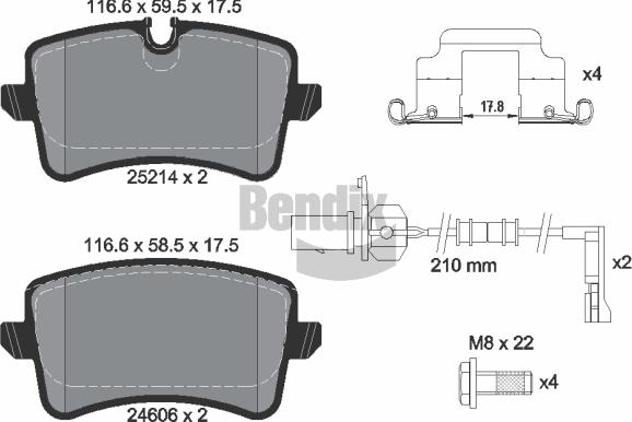 BENDIX Braking BPD1298 - Гальмівні колодки, дискові гальма autozip.com.ua