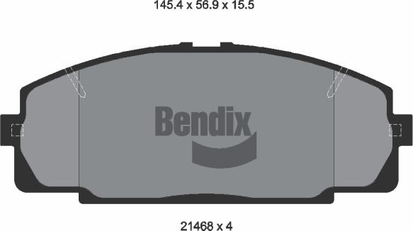 BENDIX Braking BPD1297 - Гальмівні колодки, дискові гальма autozip.com.ua