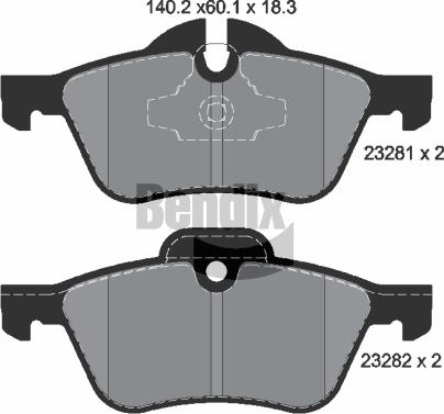 BENDIX Braking BPD1244 - Гальмівні колодки, дискові гальма autozip.com.ua