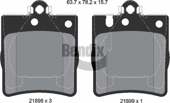 BENDIX Braking BPD1253 - Гальмівні колодки, дискові гальма autozip.com.ua