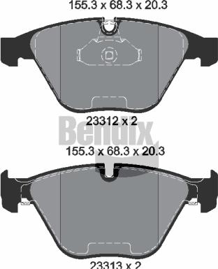 BENDIX Braking BPD1252 - Гальмівні колодки, дискові гальма autozip.com.ua