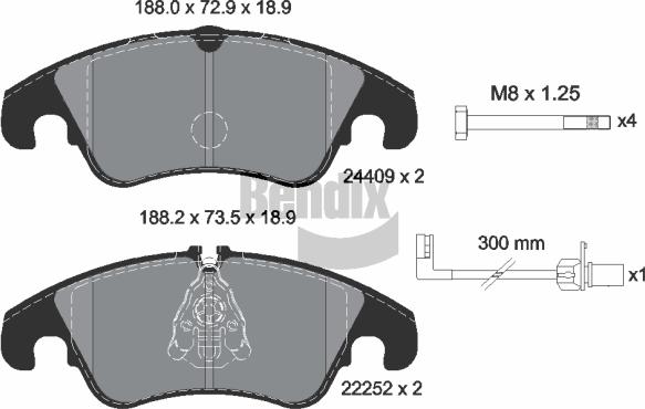 BENDIX Braking BPD1201 - Гальмівні колодки, дискові гальма autozip.com.ua