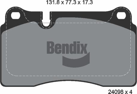 BENDIX Braking BPD1218 - Гальмівні колодки, дискові гальма autozip.com.ua
