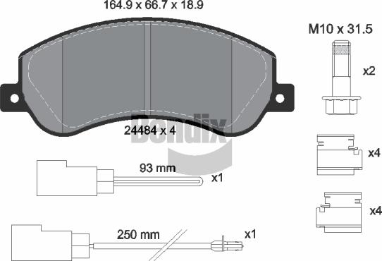 BENDIX Braking BPD1213 - Гальмівні колодки, дискові гальма autozip.com.ua