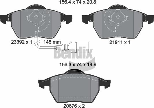 BENDIX Braking BPD1236 - Гальмівні колодки, дискові гальма autozip.com.ua
