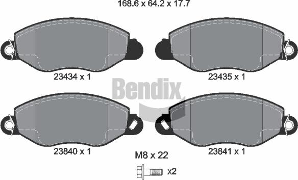 BENDIX Braking BPD1231 - Гальмівні колодки, дискові гальма autozip.com.ua