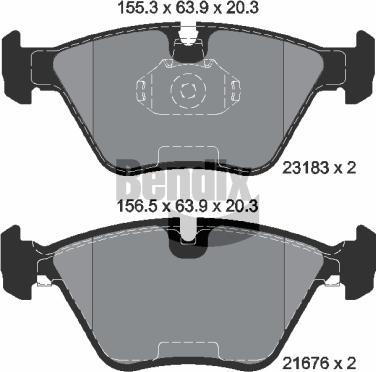 BENDIX Braking BPD1232 - Гальмівні колодки, дискові гальма autozip.com.ua