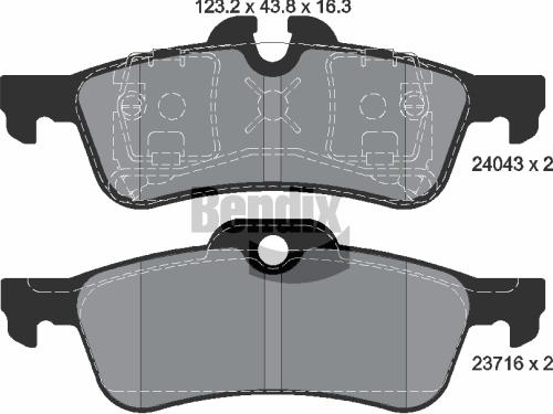 BENDIX Braking BPD1229 - Гальмівні колодки, дискові гальма autozip.com.ua