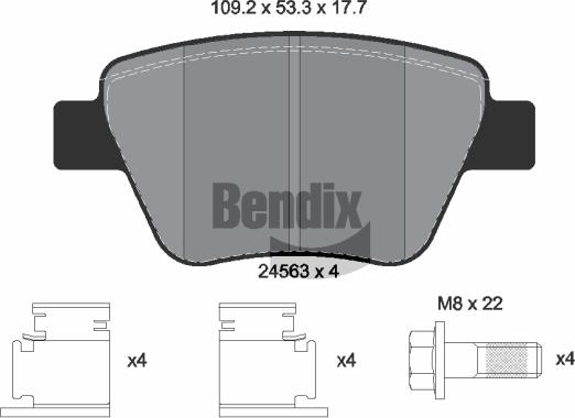 BENDIX Braking BPD1225 - Гальмівні колодки, дискові гальма autozip.com.ua