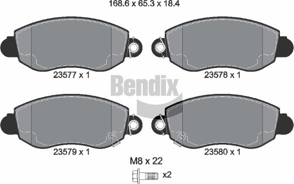 BENDIX Braking BPD1227 - Гальмівні колодки, дискові гальма autozip.com.ua