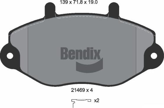 BENDIX Braking BPD1794 - Гальмівні колодки, дискові гальма autozip.com.ua