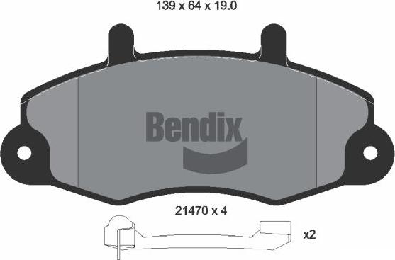 BENDIX Braking BPD1796 - Гальмівні колодки, дискові гальма autozip.com.ua