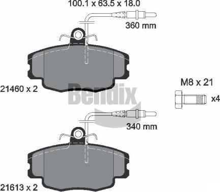 BENDIX Braking BPD1792 - Гальмівні колодки, дискові гальма autozip.com.ua