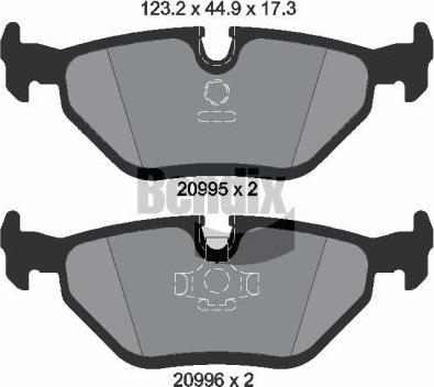 BENDIX Braking BPD1740 - Гальмівні колодки, дискові гальма autozip.com.ua