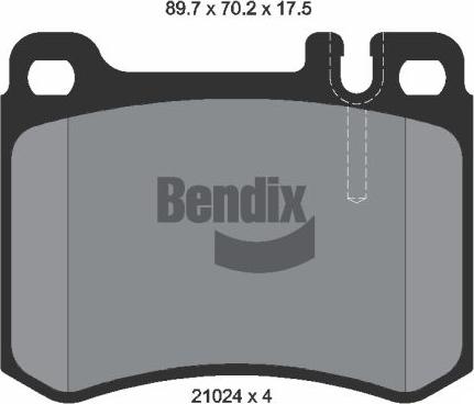 BENDIX Braking BPD1742 - Гальмівні колодки, дискові гальма autozip.com.ua