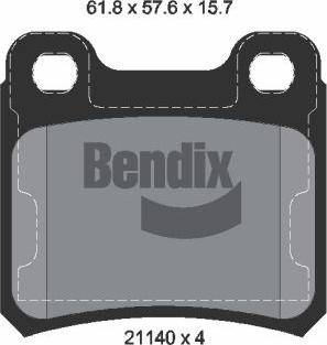 BENDIX Braking BPD1751 - Гальмівні колодки, дискові гальма autozip.com.ua