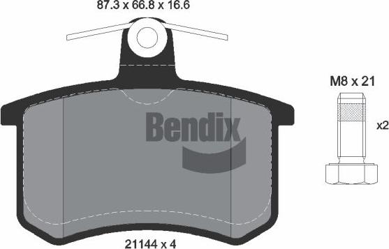 BENDIX Braking BPD1753 - Гальмівні колодки, дискові гальма autozip.com.ua
