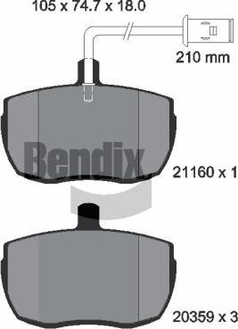 BENDIX Braking BPD1757 - Гальмівні колодки, дискові гальма autozip.com.ua