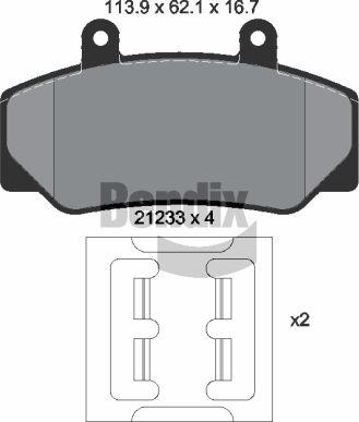 BENDIX Braking BPD1769 - Гальмівні колодки, дискові гальма autozip.com.ua
