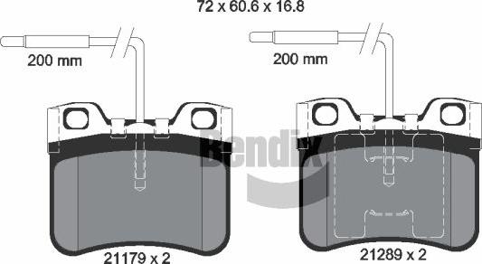 BENDIX Braking BPD1761 - Гальмівні колодки, дискові гальма autozip.com.ua