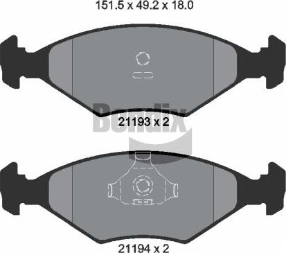 BENDIX Braking BPD1763 - Гальмівні колодки, дискові гальма autozip.com.ua