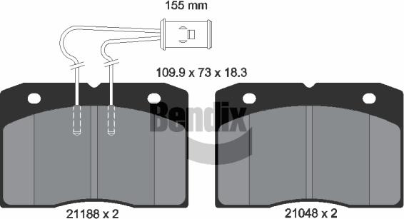 BENDIX Braking BPD1762 - Гальмівні колодки, дискові гальма autozip.com.ua