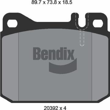 BENDIX Braking BPD1704 - Гальмівні колодки, дискові гальма autozip.com.ua