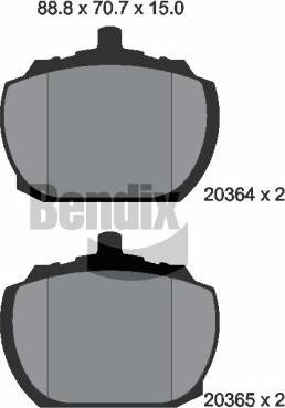 BENDIX Braking BPD1700 - Гальмівні колодки, дискові гальма autozip.com.ua