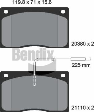 BENDIX Braking BPD1701 - Гальмівні колодки, дискові гальма autozip.com.ua