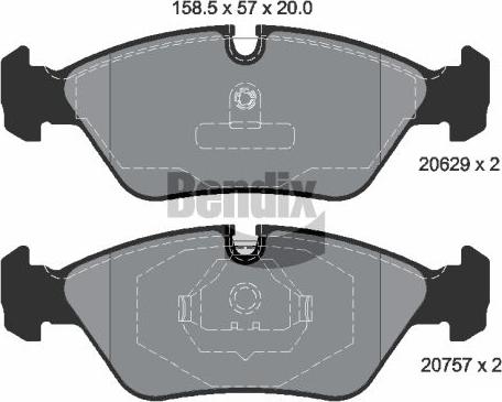 BENDIX Braking BPD1714 - Гальмівні колодки, дискові гальма autozip.com.ua