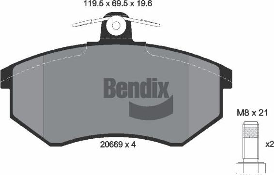 BENDIX Braking BPD1718 - Гальмівні колодки, дискові гальма autozip.com.ua