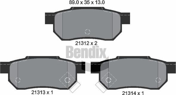 BENDIX Braking BPD1780 - Гальмівні колодки, дискові гальма autozip.com.ua
