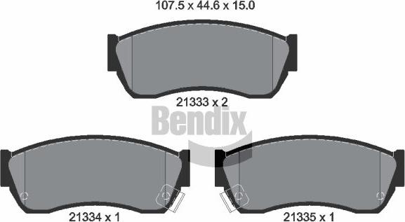 BENDIX Braking BPD1782 - Гальмівні колодки, дискові гальма autozip.com.ua