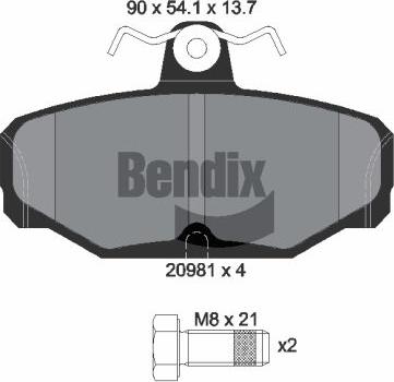 BENDIX Braking BPD1739 - Гальмівні колодки, дискові гальма autozip.com.ua